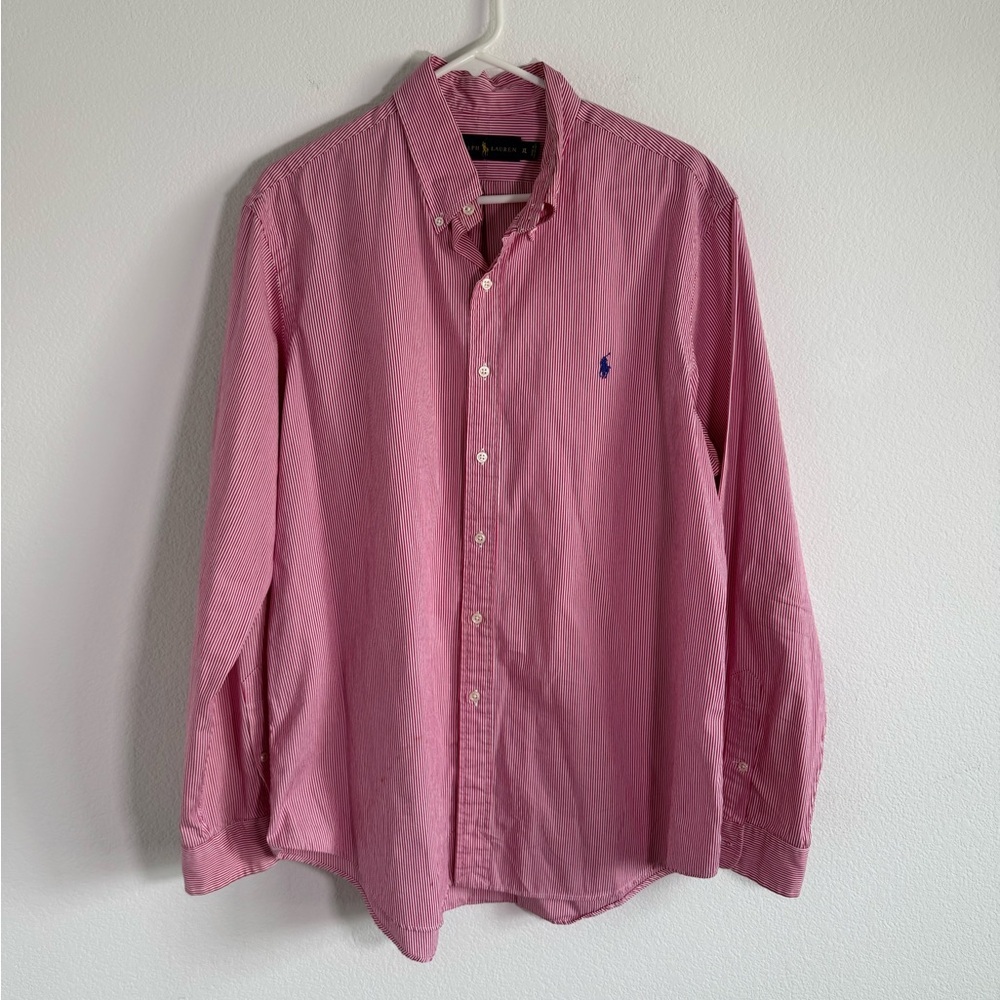 Ralph Lauren Men’s Pink Striped‎ Button Down Size XL